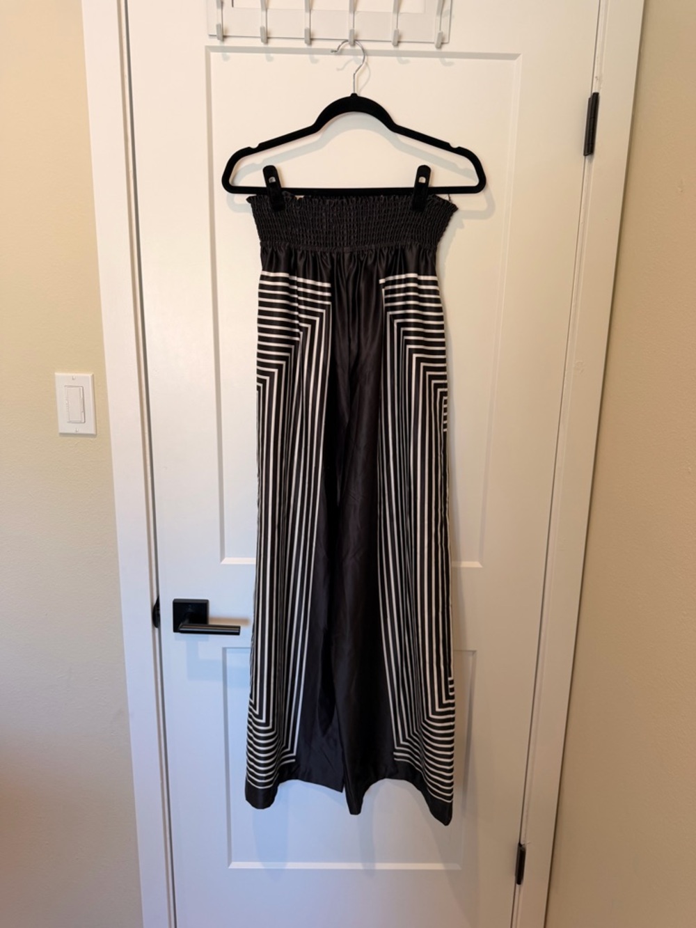 Hutch Black and White Stripe Pants with Smocked Waist
